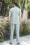 Shop_Niloufer By Aasif Ally_Solid Green Shirt And Pant Set _at_Aza_Fashions