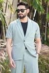 Niloufer By Aasif Ally_Solid Green Shirt And Pant Set _at_Aza_Fashions