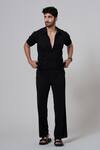 Buy_Niloufer By Aasif Ally_Pocketed Black Shirt And Pant Set _at_Aza_Fashions