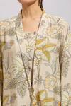 Buy_Samyukta Singhania_Cream Cotton Open , Round Printed Crop Top And Jacket Set