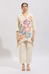 Buy_Samyukta Singhania_Multi Color Cotton Embroidery Collared Kurta Set _Online_at_Aza_Fashions