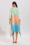 Shop_Samyukta Singhania_Multi Color Cotton Beads Collared Shibori Printed A-line Midi Dress _at_Aza_Fashions