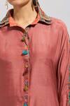 Samyukta Singhania_Orange Silk, Cotton Tassels, Embroidery Solid Button Highlighted Kurta Set _Online_at_Aza_Fashions