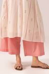 Label Shreya Sharma_Cream Handloom , Embroidery Hand Woven Jamdani Choga Kurta Set _Online_at_Aza_Fashions