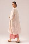 Shop_Label Shreya Sharma_Cream Handloom , Embroidery Hand Woven Jamdani Choga Kurta Set _at_Aza_Fashions