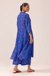 Shop_Label Shreya Sharma_Blue Pintuck Detail Crepe Kurta Set _at_Aza_Fashions
