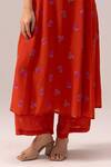 Shop_Label Shreya Sharma_Orange Pintuck Crepe Kurta Set _Online_at_Aza_Fashions