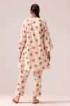 Shop_Label Shreya Sharma_Off White Floral Printed Cotton Kurta Set _at_Aza_Fashions