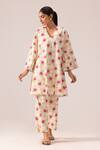 Buy_Label Shreya Sharma_Off White Floral Printed Cotton Kurta Set _at_Aza_Fashions