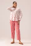 Buy_Label Shreya Sharma_White Floral Print Cotton Pant Set _at_Aza_Fashions