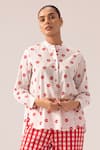 Shop_Label Shreya Sharma_White Floral Print Cotton Pant Set _Online_at_Aza_Fashions