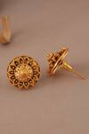 Smars Jewelry_Gold Plated Antique Pendant And Stud Earring Set_Online_at_Aza_Fashions
