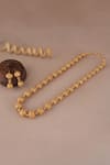 Shop_Smars Jewelry_Gold Plated Antique Mala Set And Earrings _at_Aza_Fashions