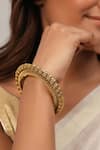 Buy_Smars Jewelry_Gold Plated Antique Pacheli Kada Bangle _at_Aza_Fashions