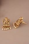 Shop_Smars Jewelry_Maa Lakshmi Antique Gold Pendant Set _Online_at_Aza_Fashions