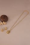 Shop_Smars Jewelry_Maa Lakshmi Antique Gold Pendant Set _at_Aza_Fashions