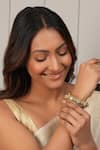 Buy_Smars Jewelry_Antique Gold Pearl Stone Studded Kada _at_Aza_Fashions