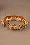 Shop_Smars Jewelry_Antique Gold Pearl Stone Studded Kada _at_Aza_Fashions