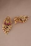Buy_Smars Jewelry_Gold Plated Pearls Maa Lakshmi Drop Antique Earrings _Online_at_Aza_Fashions