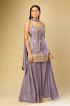 Buy_Samyukta Singhania_Purple Woven Floral Vine Kurta Palazzo Set _Online_at_Aza_Fashions