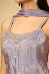 Buy_Samyukta Singhania_Purple Woven Floral Vine Kurta Palazzo Set 