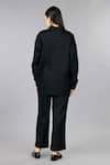 Shop Gothilo Black Linen Collared Pitch Oversized Shirt Set at Aza Fashions Shop_Gothilo_Black Linen Collared Pitch Oversized Shirt Set _at_Aza_Fashions