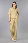 Buy Gothilo Brown Linen Collared Biscoff Shirt And Pant Set Online at Aza Fashions Buy_Gothilo_Brown Linen Collared Biscoff Shirt And Pant Set _Online_at_Aza_Fashions