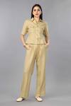 Buy Gothilo Brown Linen Collared Biscoff Shirt And Pant Set at Aza Fashions Buy_Gothilo_Brown Linen Collared Biscoff Shirt And Pant Set _at_Aza_Fashions
