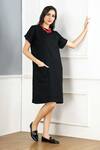 Shop_Gothilo_Black Linen Crew Neck Pitch Pocket Dress _Online_at_Aza_Fashions