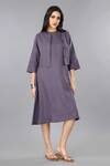 Shop_Gothilo_Purple Linen Round Neck Berry Jacket Dress _Online_at_Aza_Fashions