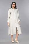 Buy Gothilo Beige Linen Collared Natural Shirt Dress at Aza Fashions Buy_Gothilo_Beige Linen Collared Natural Shirt Dress _at_Aza_Fashions