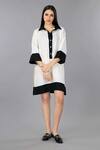 Buy Gothilo Ivory Linen Collared Shirt Dress at Aza Fashions Buy_Gothilo_Ivory Linen Collared Shirt Dress _at_Aza_Fashions
