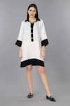 Shop Gothilo Ivory Linen Collared Shirt Dress at Aza Fashions Shop_Gothilo_Ivory Linen Collared Shirt Dress _at_Aza_Fashions