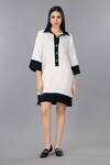 Shop Gothilo Ivory Linen Collared Shirt Dress Online at Aza Fashions Shop_Gothilo_Ivory Linen Collared Shirt Dress _Online_at_Aza_Fashions