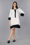 Gothilo Ivory Linen Collared Shirt Dress at Aza Fashions Gothilo_Ivory Linen Collared Shirt Dress _at_Aza_Fashions
