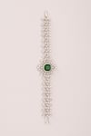 Shop_Zevar By Geeta_Green Crystals Emerald Embellished Bracelet _at_Aza_Fashions