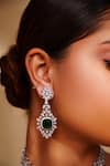 Zevar By Geeta_White Diamonds Choker Set With Emerald Stone _Online_at_Aza_Fashions