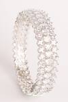 Shop_ZEVAR BY GEETA_White Diamonds Embellished Kada _at_Aza_Fashions