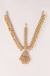 Shop_Zevar By Geeta_Gold Plated Kundan Polki Mathapatti  _at_Aza_Fashions
