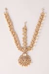 Shop_Zevar By Geeta_Gold Plated Kundan Polki Mathapatti  _at_Aza_Fashions