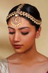 Buy_Zevar By Geeta_Gold Plated Kundan Polki Mathapatti  _at_Aza_Fashions
