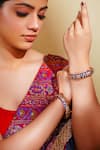 Buy_Zevar By Geeta_Blue Crystals Meenakari Kundan Bangles _at_Aza_Fashions