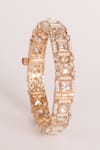 Zevar By Geeta_Gold Plated Diamonds Kundan Polki Finish Bangles _Online_at_Aza_Fashions