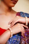 Buy_Zevar By Geeta_Gold Plated Diamonds Kundan Polki Finish Bangles _at_Aza_Fashions