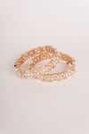 Shop_Zevar By Geeta_Gold Plated Diamonds Kundan Polki Finish Bangles _at_Aza_Fashions