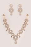 Shop Zevar By Geeta Gold Plated Imitation Diamonds Kundan Polki Long Necklace Set at Aza Fashions Shop_Zevar By Geeta_Gold Plated Imitation Diamonds Kundan Polki Long Necklace Set _at_Aza_Fashions