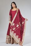 Buy Samyukta Singhania Maroon Silk, Cotton Embroidery Square Neck Anarkali Set Buy_Samyukta Singhania_Maroon Silk, Cotton Embroidery Square Neck Anarkali Set