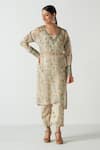 Buy_Studio Bagechaa_Green Lurex Embroidered Kurta Pant Set _at_Aza_Fashions