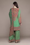 Shop_Ritu Kumar_Green Viscose Embroidery Round Neck Adrika Kurta Palazzo Set _at_Aza_Fashions