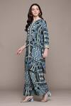 Ritu Kumar_Blue Geometric Print Kurta Set _Online_at_Aza_Fashions